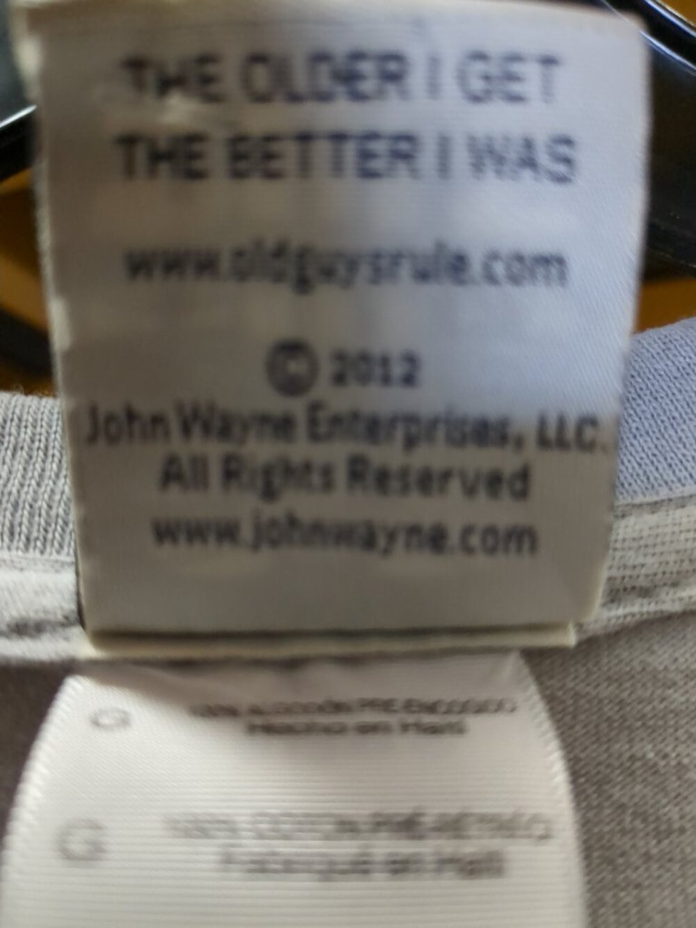 Vintage Old Guys Rule John Wayne Short Sleeve Tee Shirt - Picture 7 of 9